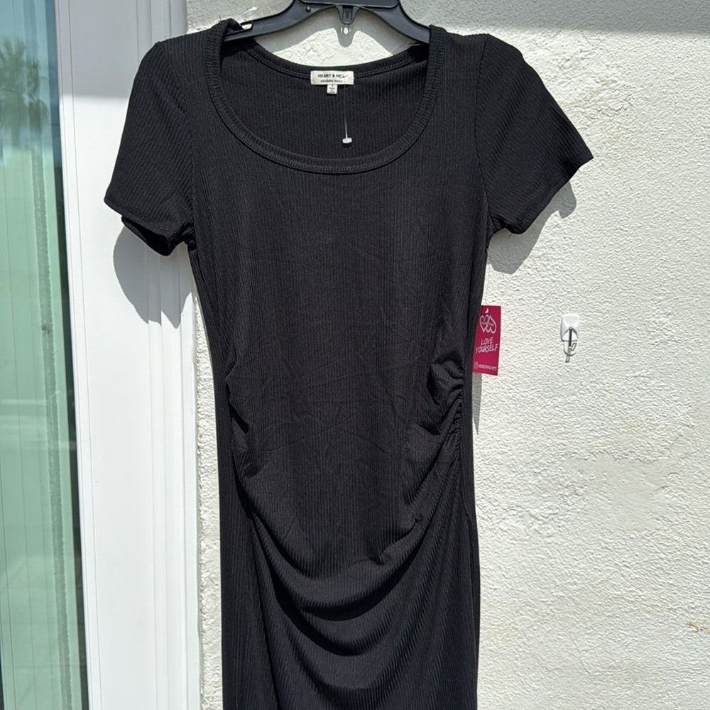 Heart & Hips Elegant Black Maxi Dress with slit
